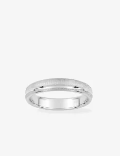 Alliance fantaisie rainure argent rhodié 925 ‰ 4 mm SO OR