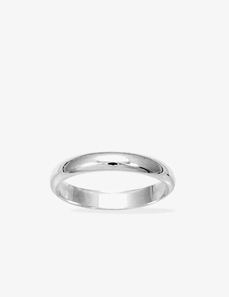 Alliance fil demi-jonc argent rhodié 925 ‰ 4 mm SO OR