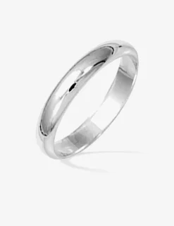Alliance fil demi-jonc argent rhodié 925 ‰ 4 mm SO OR