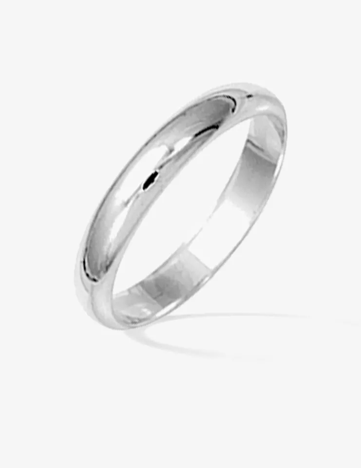 Alliance fil demi-jonc argent rhodié 925 ‰ 4 mm SO OR