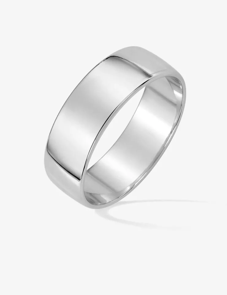 Alliance fonte ruban argent rhodié 925 ‰ 6 mm SO OR