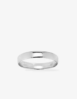 Alliance fonte ruban argent rhodié 925 ‰ 4 mm SO OR