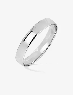 Alliance fonte ruban argent rhodié 925 ‰ 4 mm SO OR