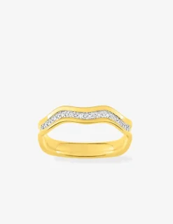 Alliance grain en or bicolore 750 ‰, 14 diamants 0,08 ct - Mariage