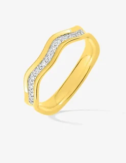 Alliance grain en or bicolore 750 ‰, 14 diamants 0,08 ct - Mariage