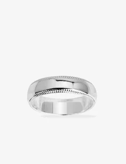 Alliance liseré fantaisie 5 mm argent 925‰ rhodié - Mariage
