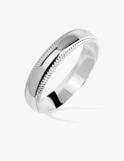 Alliance liseré fantaisie argent rhodié 925 ‰ 4 mm SO OR