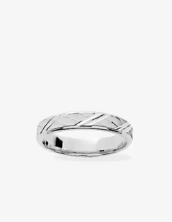 Alliance or 750 ‰ blanc ciselée 4 mm - Mariage