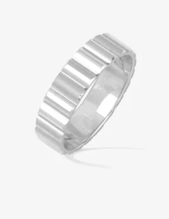 Alliance or 750 ‰ blanc ciselée 5 mm - Mariage