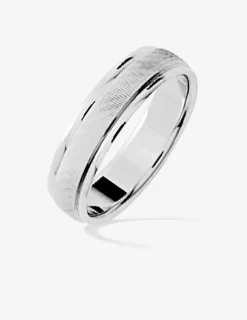 Alliance or 750 ‰ blanc ciselée - Mariage