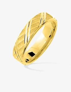 Alliance or 750 ‰ jaune ciselée - Mariage
