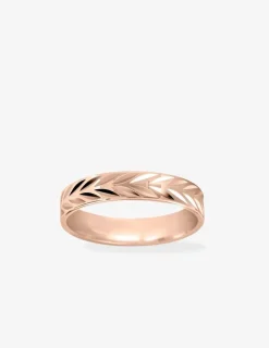 Alliance or 750 ‰ rose ciselée 4 mm - Mariage