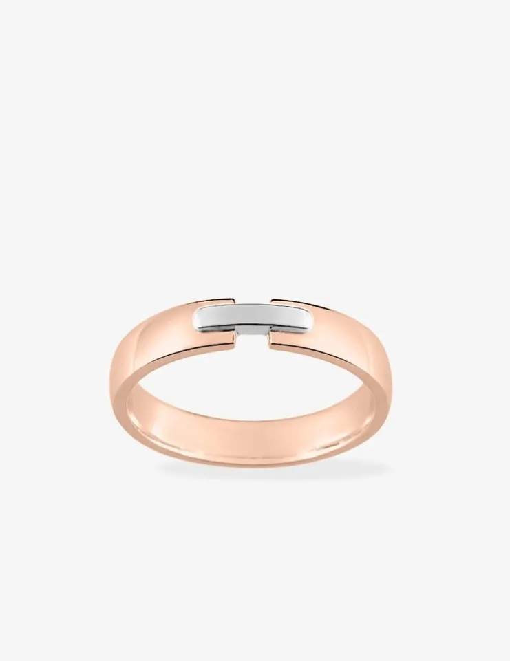 Alliance or bicolore 750 ‰ blanc et rose - Mariage