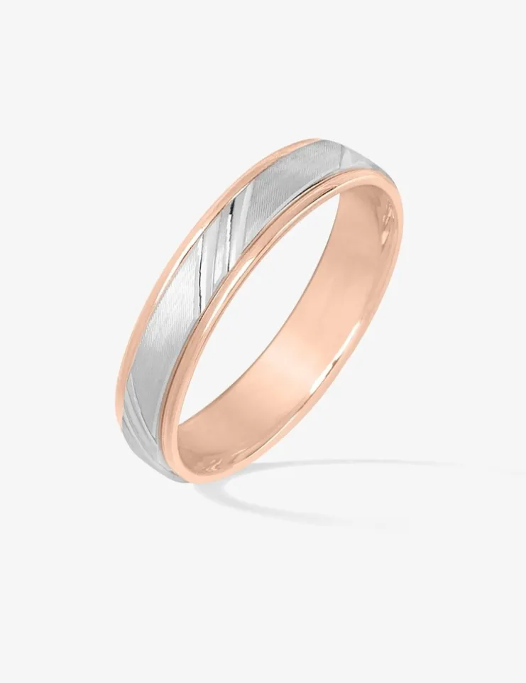 Alliance or bicolore 750 ‰ blanc et rose - Mariage