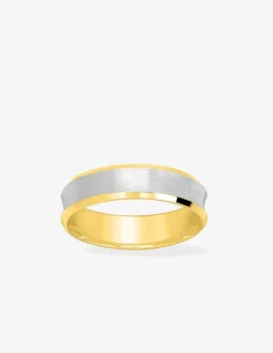 Alliance or bicolore 750 ‰ concave intérieur jaune - Mariage