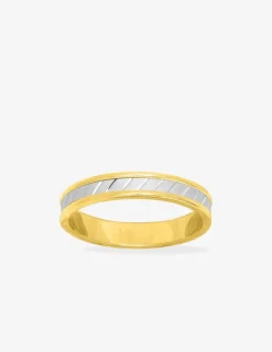 Alliance or bicolore 750 ‰ diamantée - Mariage