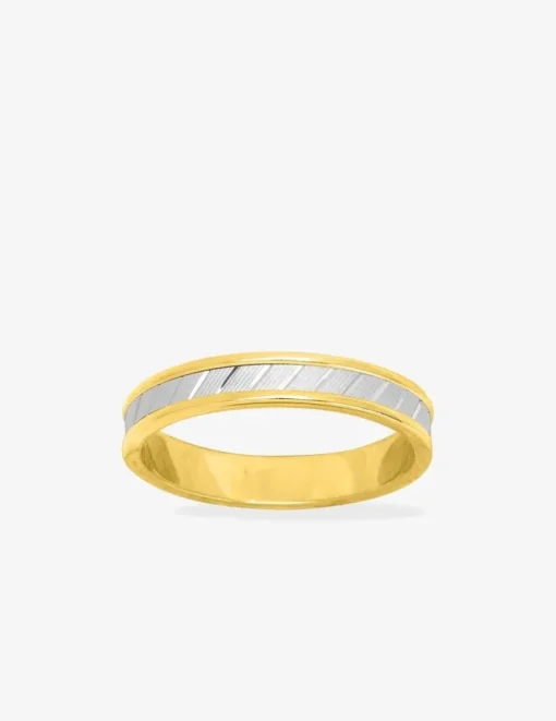Alliance or bicolore 750 ‰ diamantée - Mariage
