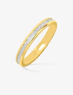 Alliance or bicolore 750 ‰ diamantée - Mariage