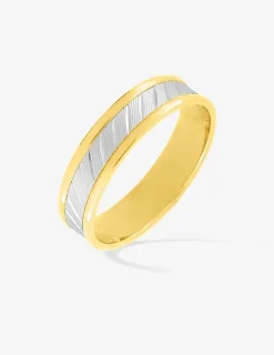 Alliance or bicolore 750 ‰ diamantée - Mariage