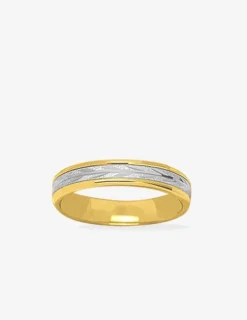 Alliance or bicolore 750 ‰ diamantée - Mariage