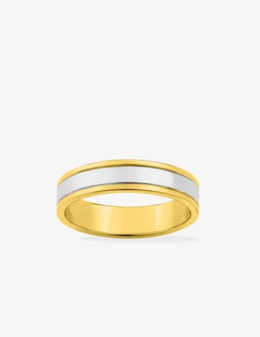 Alliance or bicolore 750 ‰ diamantée - Mariage