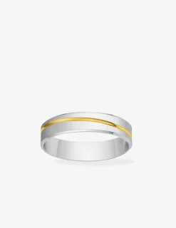 Alliance or bicolore 750 ‰ dominante blanc - Mariage