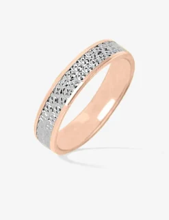 Alliance or bicolore 750 ‰ intérieur rose - Mariage