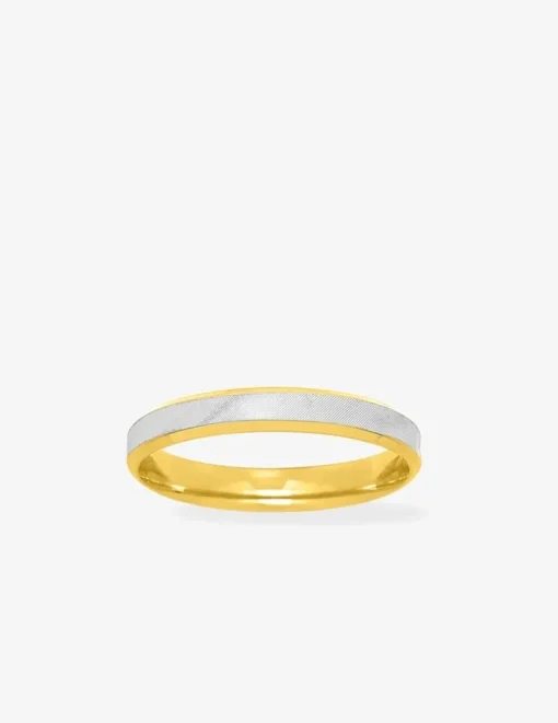 Alliance or bicolore 750 ‰ intérieur jaune - Mariage