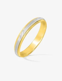 Alliance or bicolore 750 ‰ intérieur jaune - Mariage