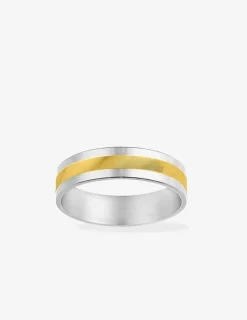 Alliance or bicolore 750 ‰ intérieur blanc - Mariage
