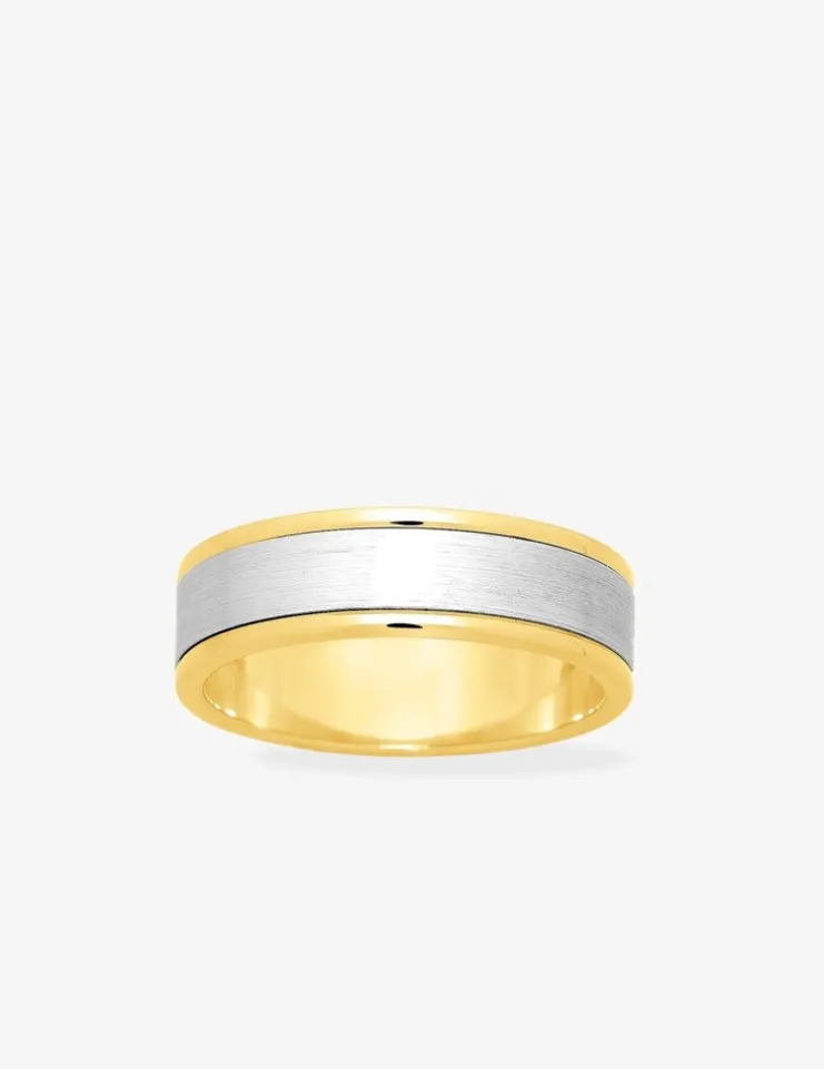 Alliance or bicolore 750 ‰ intérieur bicolore - Mariage