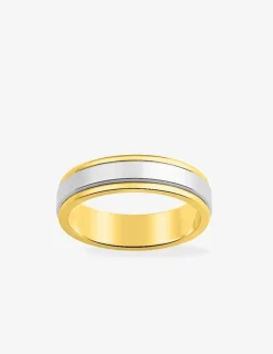Alliance or bicolore 750 ‰ intérieur jaune - Mariage