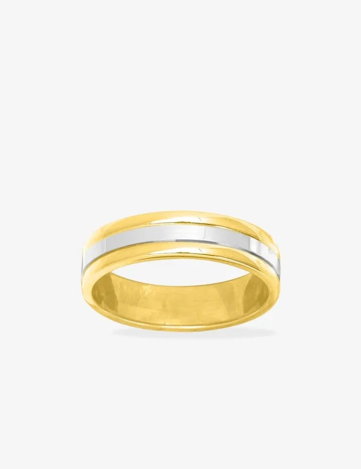 Alliance or bicolore 750 ‰ jaune et blanc - Mariage