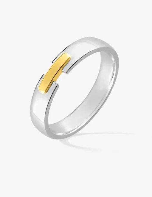 Alliance or bicolore 750 ‰ jaune et blanc - Mariage