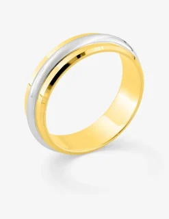 Alliance or bicolore 750 ‰ lisse - Mariage