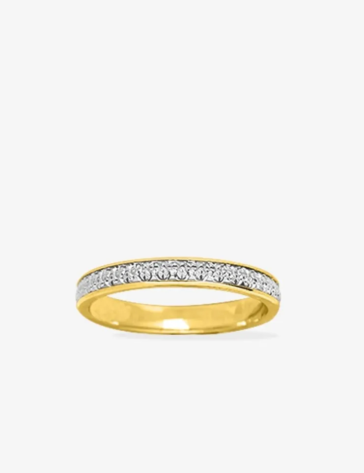 Alliance or bicolore 750 ‰ perlée - Mariage