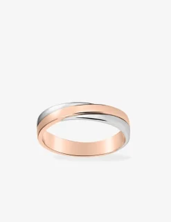 Alliance or bicolore 750 ‰ rose et blanc - Mariage