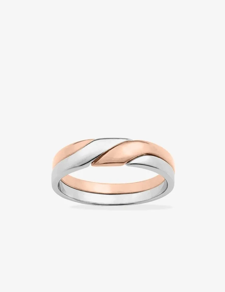 Alliance or bicolore 750 ‰ rose et blanc - Mariage