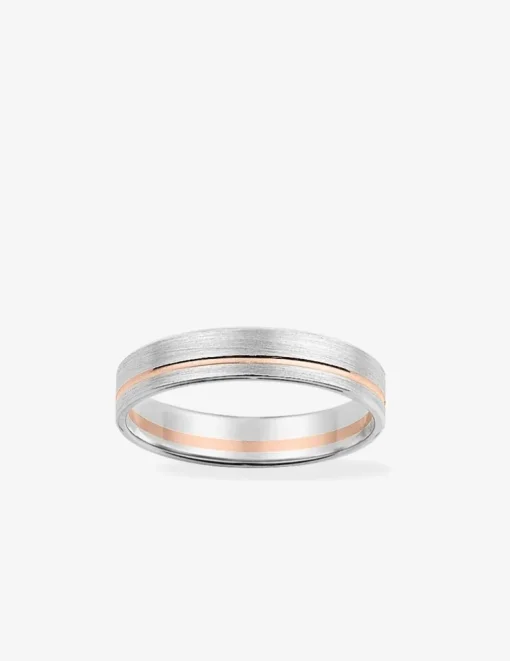 Alliance or bicolore 750 ‰ rose et blanc - Mariage