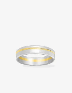 Alliance or bicolore 750 ‰ ruban - Mariage