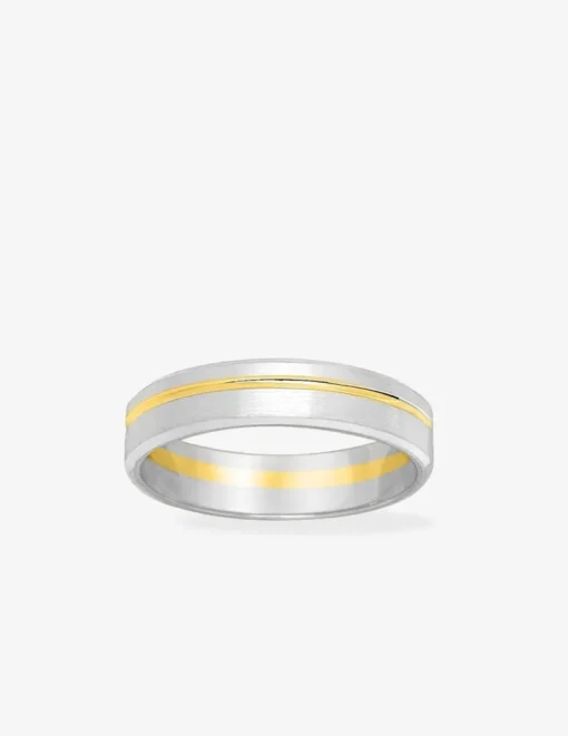 Alliance or bicolore 750 ‰ ruban - Mariage