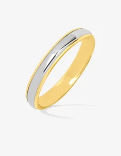 Alliance or bicolore 750 ‰ satinée - Mariage
