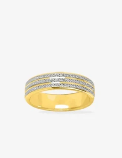 Alliance or bicolore 750 ‰ trois rangs - Mariage