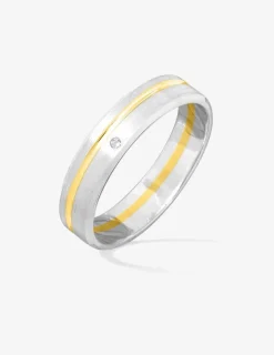 Alliance or bicolore jaune et blanc 750 ‰ 4,5 mm - Mariage