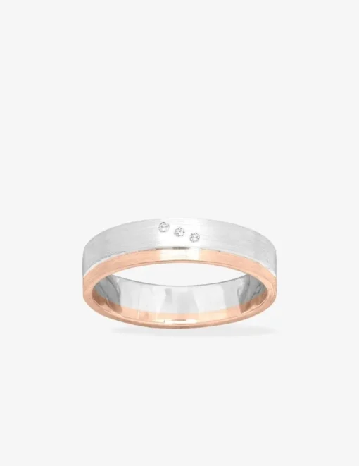 Alliance or bicolore jaune et rose 750 ‰ 4,5 mm - Mariage