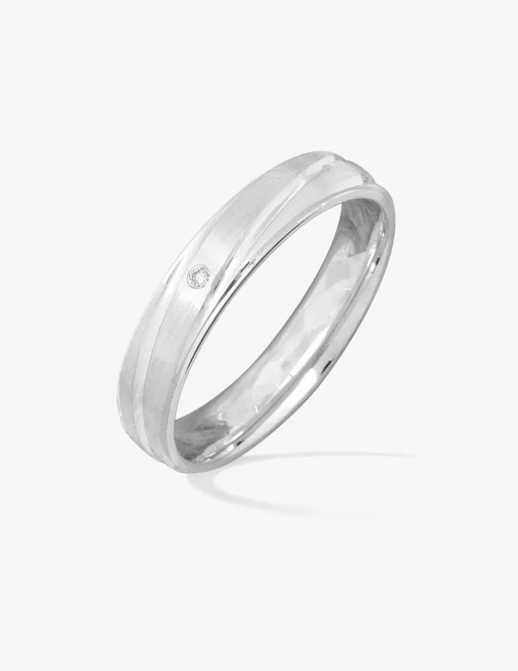 Alliance or blanc 750 ‰ 4 mm - Mariage
