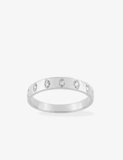 Alliance or blanc 750 ‰ avec 7 diamants - Mariage