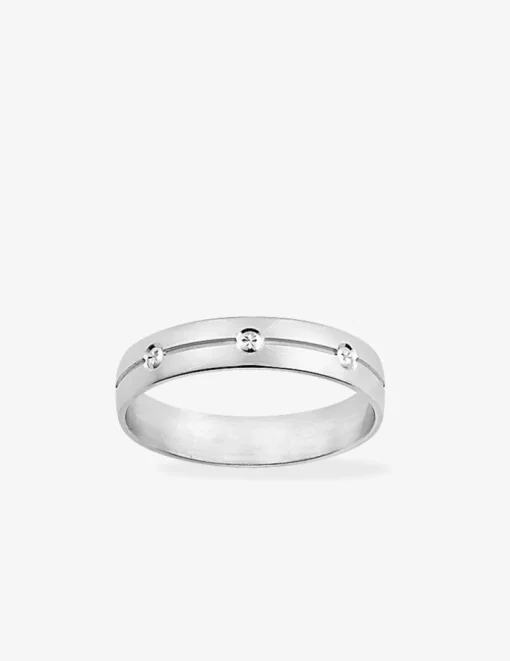 Alliance or blanc 750 ‰ contemporaine - Mariage