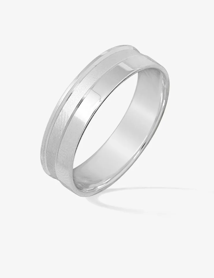 Alliance or blanc 750 ‰ contemporaine - Mariage