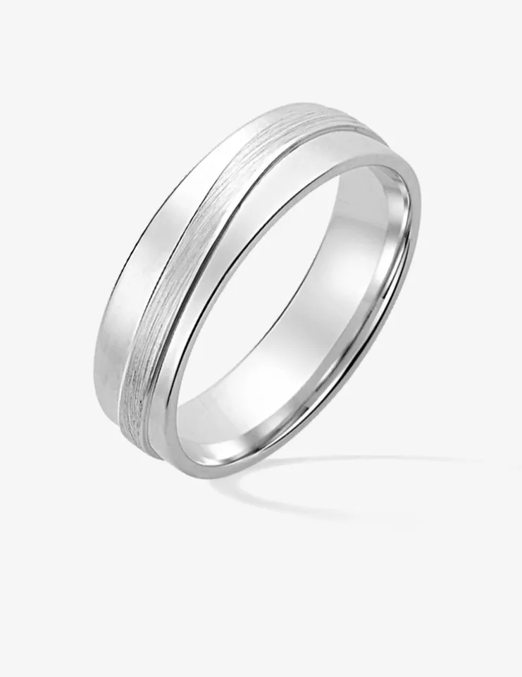 Alliance or blanc 750 ‰ contemporaine - Mariage